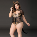 Костюм кошечки JSY «Імператриця Кітті» Plus Size, чорний, боді, шнурівка, хвіст, вушка