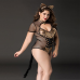 Костюм кошечки JSY «Імператриця Кітті» Plus Size, чорний, боді, шнурівка, хвіст, вушка