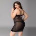 Плаття з латексними вставками JSY «Пристрасна Ельза» Plus Size, чорне