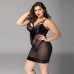 Плаття з латексними вставками JSY «Пристрасна Ельза» Plus Size, чорне