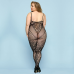 Бодистокінг JSY «Фатальна Скарлет» Plus Size, чорний, імітація боді з мереживом
