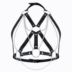 Портупея жіноча Art of Sex - Aiden Leather harness, чорна, L-2XL
