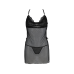 Сорочка Passion Deliena Chemise зі стрингами, XXL/XXXL, чорна