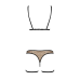 Комплект білизни Passion GABI SET S/M beige (бюстгальтер і трусики-стрінги з гартерами)