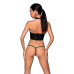 Комплект білизни з відкритими грудьми Passion GENEVIA SET WITH OPEN BRA, корсет і стрінги, L/XL, чорний