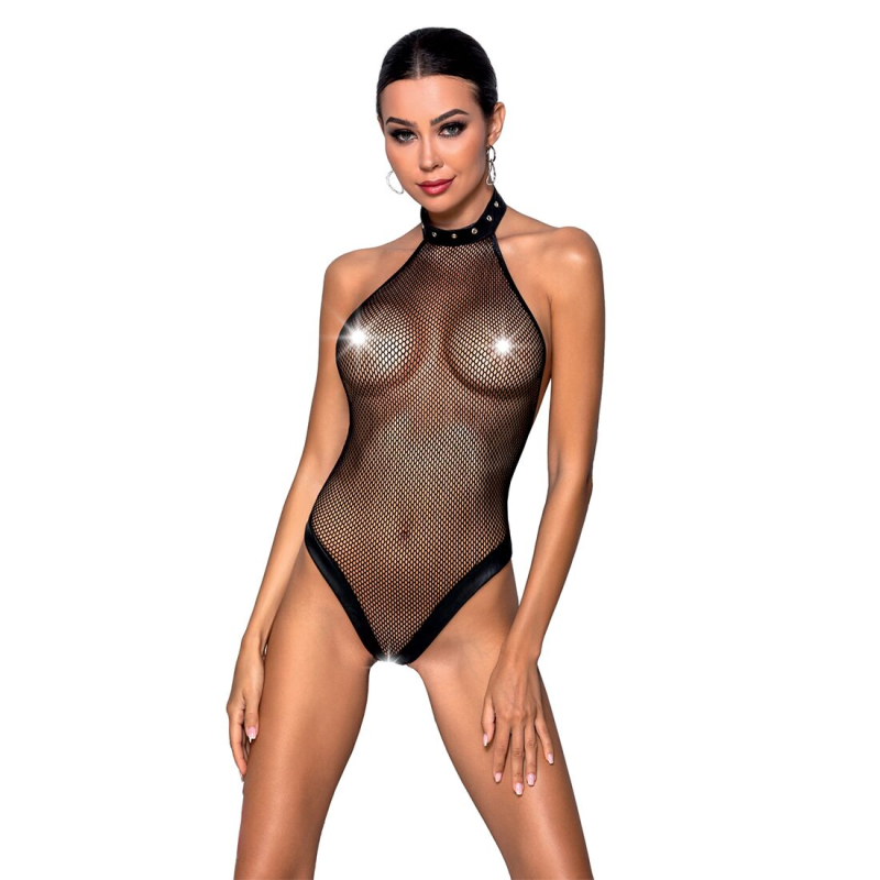 Боді-халтер з відкритим доступом Passion MOONLIGHT BODY XXL/XXXL, чорне