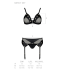 Комплект білизни Passion NESSY SET, бюстгальтер, пояс для панчіх, стрінги