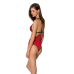 Боді напівпрозоре з мереживом Passion PEONIA BODY S/M, червоне