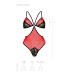 Боді напівпрозоре з мереживом Passion PEONIA BODY, розмір XXL/XXXL, червоне