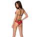Комплект білизни Passion Peonia Set, бра та трусики, S/M, червоний