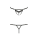 Трусики-стрепи мереживні Passion Exclusive SOLON THONG, чорні