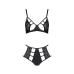 Комплект білизни Passion TASMINA SET XXL/XXXL black, ліф і високі трусики з корсетом ззаду