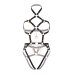 Портупея-тедді з екошкіри Leg Avenue Heart Ring Harness Teddy L, Black