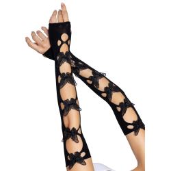 Мітенки Leg Avenue Butterfly applique arm warmers, чорні
