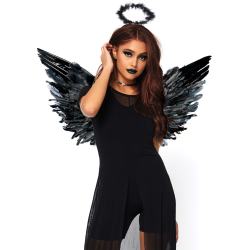 Крила чорного ангела з німбом Leg Avenue Angel Accessory Kit Крила чорного ангела з німбом Leg Avenue Angel Accessory Kit