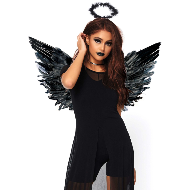 Крила чорного ангела з німбом Leg Avenue Angel Accessory Kit
