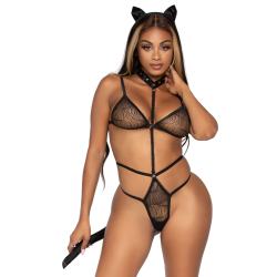 Костюм кішки Leg Avenue Roleplay Sex Kitten, One size, чорний
