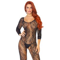 Бодистокинг Leg Avenue Swirl Lace Bodystocking, One size, чорний