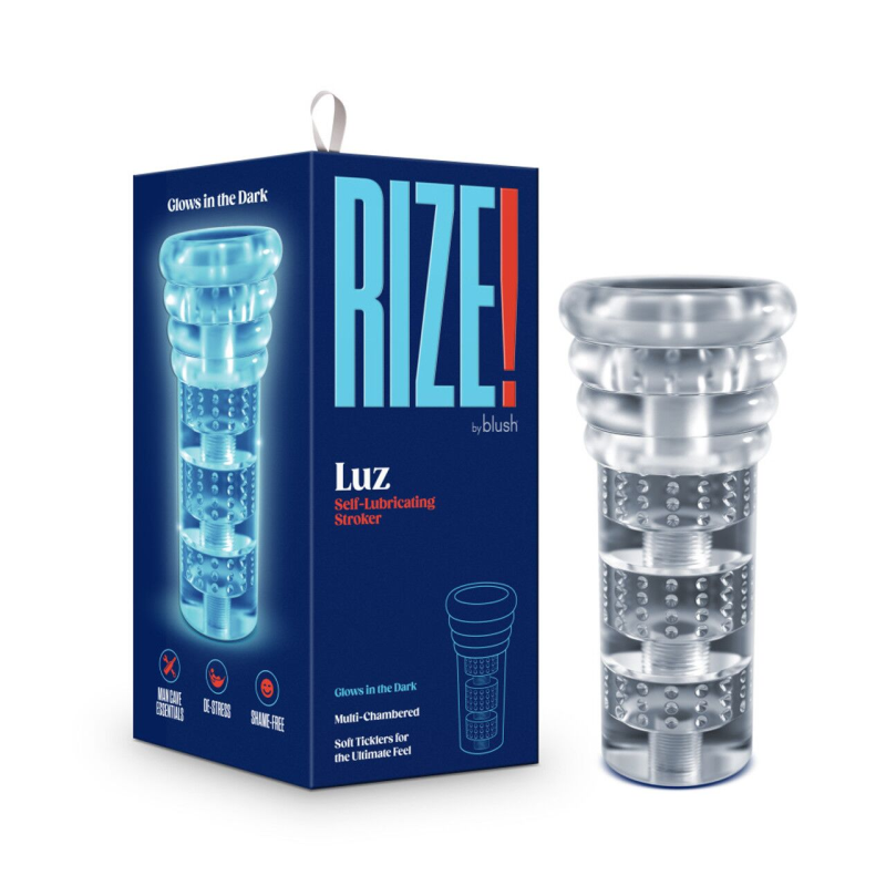 Мастурбатор Blush Rize Luz Glow in the Dark, прозорий