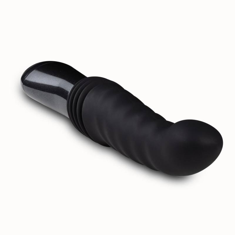 Пульсатор Blush Temptasia Lazarus Thrusting Dildo Black з ребристим стволом, 3 швидкості