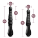 Пульсатор Blush Temptasia Lazarus Thrusting Dildo Black з ребристим стволом, 3 швидкості