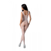 Бодистокінг з крильцями Passion BS098, One Size, білий, сітка середньої зернистості, з відкритим доступом