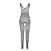 Бодистокінг з крильцями Passion BS098, One Size, білий, сітка середньої зернистості, з відкритим доступом
