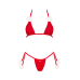 Комплект білизни з помпонами Obsessive Bobble Girl, червоний