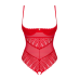 Боді з доступом Obsessive Ingridia crotchless teddy XL/2XL, червоне, відкриті груди