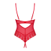 Боді з доступом Obsessive Ingridia crotchless teddy XL/2XL, червоне, відкриті груди