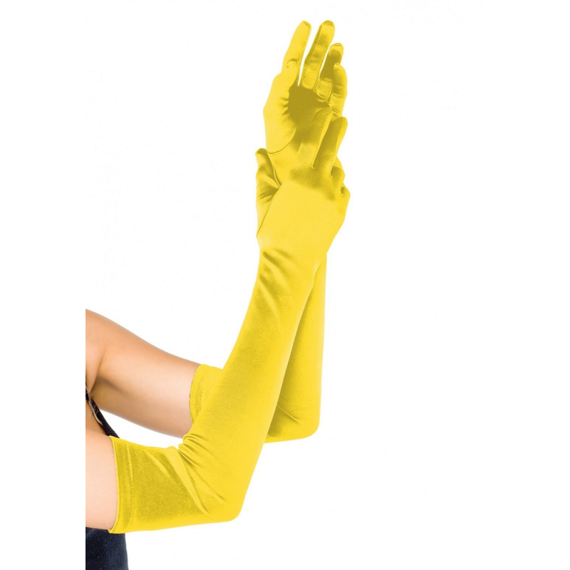 Довгі атласні рукавички Leg Avenue Extra Long Satin Gloves, жовті