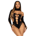 Безшовне боді на одне плече Leg Avenue Seamless thong back bodysuit, One Size, чорне