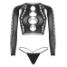 Комплект білизни Leg Avenue Long Sleeve Crop Top & String Black, One Size