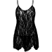 Сорочка беби-долл Leg Avenue Rose Lace Flair Chemise, Black, One Size