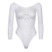 Боді-бодістокінг ажурне Leg Avenue Snap crotch thong back teddy, білий, S/M