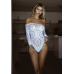 Боді-бодістокінг ажурне Leg Avenue Snap crotch thong back teddy, білий, S/M