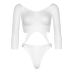 Еротичне боді Leg Avenue Top bodysuit with thong back White