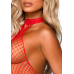 Сітчастий бодистокінг Leg Avenue Racer neck bodystocking, червоний