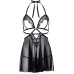Сорочка беби-долл з відкритими чашками Leg Avenue Lace and Mesh Babydoll & Panty, Black, M, стринги