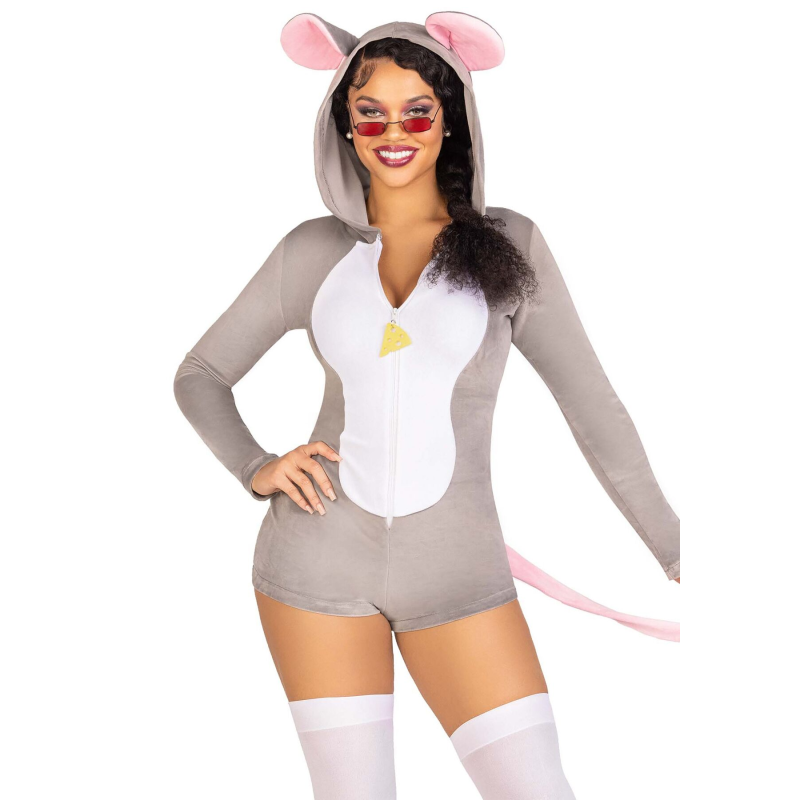 Комбінезон-костюм мишки Leg Avenue Comfy Mouse XS з капюшоном