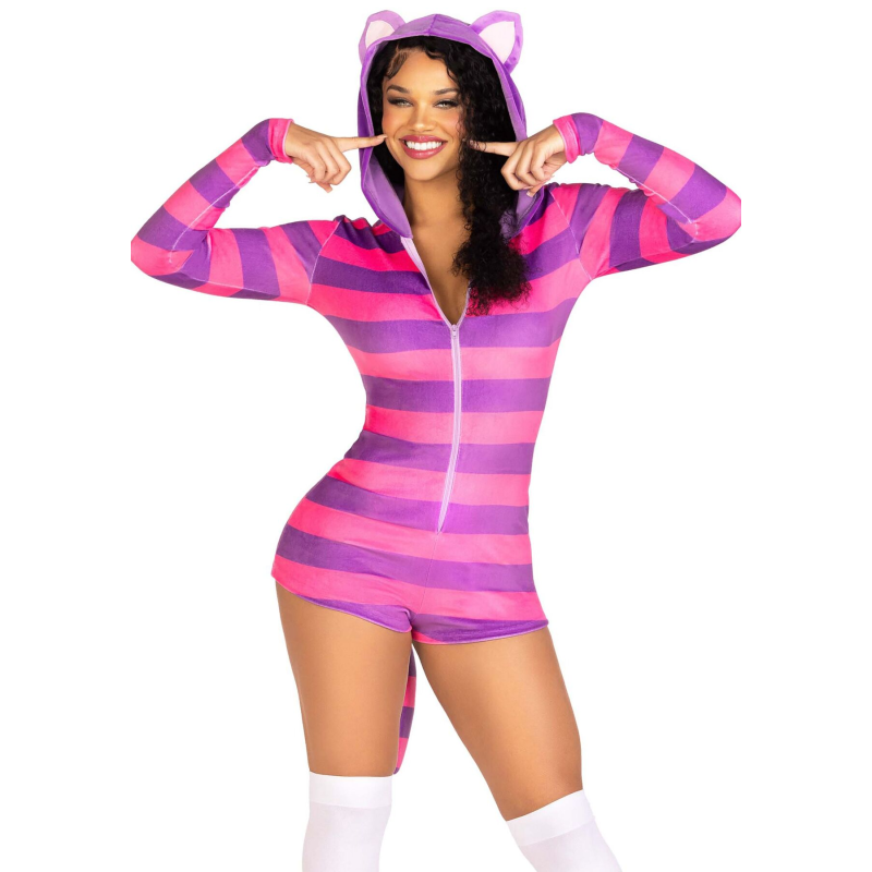 Комбінезон-костюм кошечки Leg Avenue Comfy Cheshire, з капюшоном, L