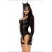 Еротичний костюм кошечки Leg Avenue Fierce Feline S (боді, пояс з підв'язками, маска)