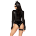 Еротичний костюм кішечки Leg Avenue Fierce Feline M (боді, пояс із підв'язками, маска)
