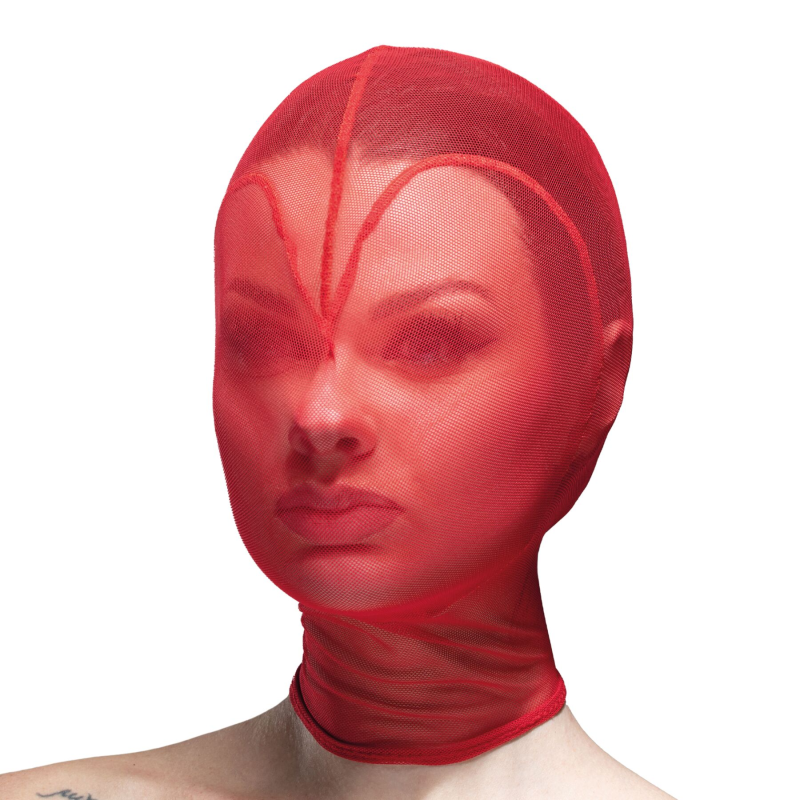 Маска-сітка «Серце» з повністю закритим обличчям Feral Feelings Hearts Mask Red/Red