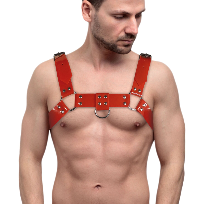 Портупея на груди чоловіча Feral Feelings Bulldog Harness Red
