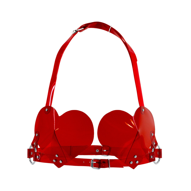 Ліф Сердце Feral Feelings Hearts Bra Red Transparent