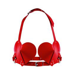 Ліф Сердце зі шкіри Feral Feelings Hearts Bra Red