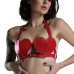 Ліф Сердце зі шкіри Feral Feelings Hearts Bra Red