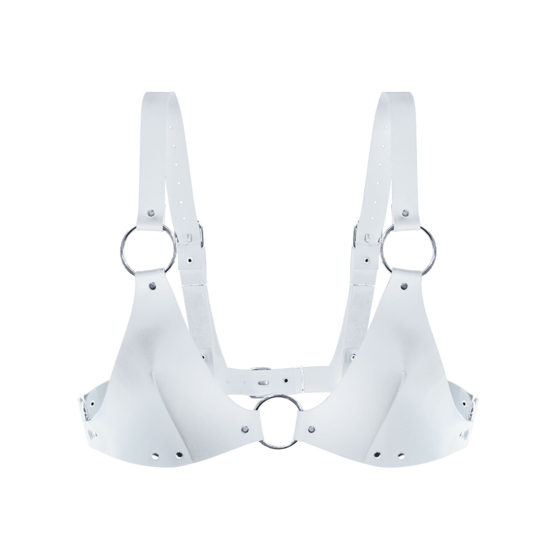 Топ з натуральної шкіри Feral Feelings Bikini Top White