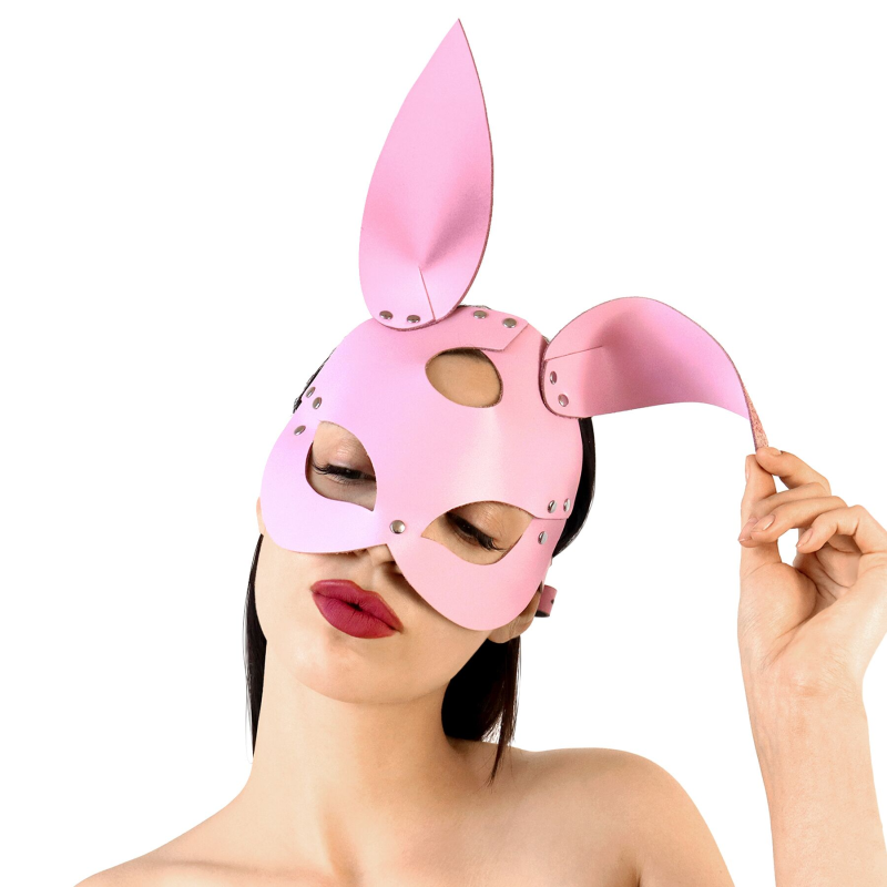Шкіряна маска Зайки Art of Sex - Bunny mask, рожева